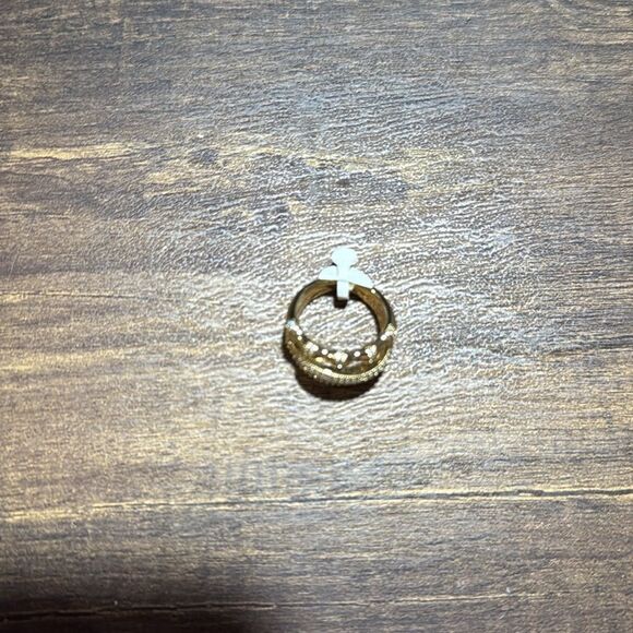 14K Gold Plated Elegant Stacked Layered With Zirconia Ring - Picture 7 of 10